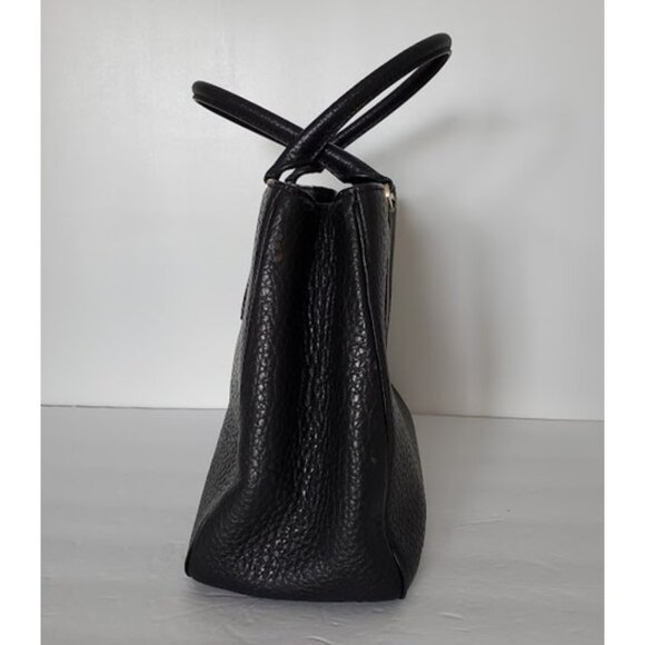 Kate Spade Leighton Black Pebbled Leather Satchel Bag Purse Handbag Old Money - Picture 4 of 13